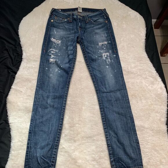True Religion Brianna Denim Jeans Slim Size 28x32 Pants - Picture 1 of 10